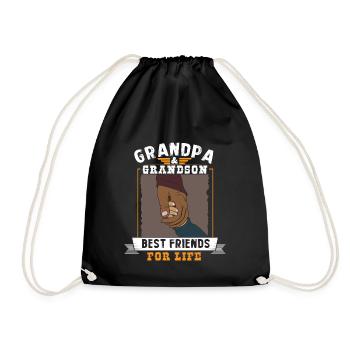 Grandpa And Grandson - Drawstring Bag - black - Front