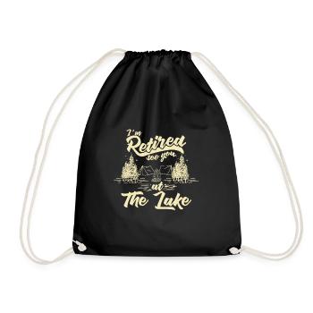 Retired See You At The Lake - Drawstring Bag - black - Front