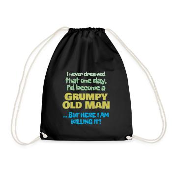 Become A Grumpy Old Man - Drawstring Bag - black - Front