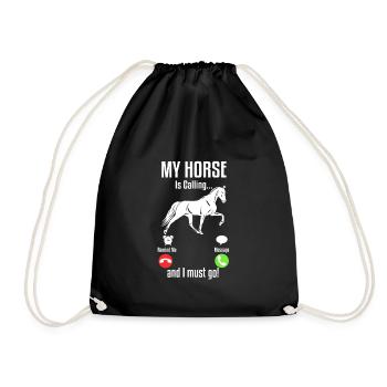 My Horse Is Calling - Drawstring Bag - black - Front