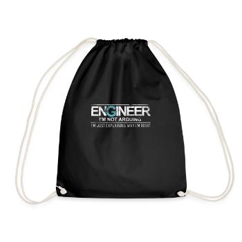 Engineer I'm Not Arguing - Drawstring Bag - black - Front