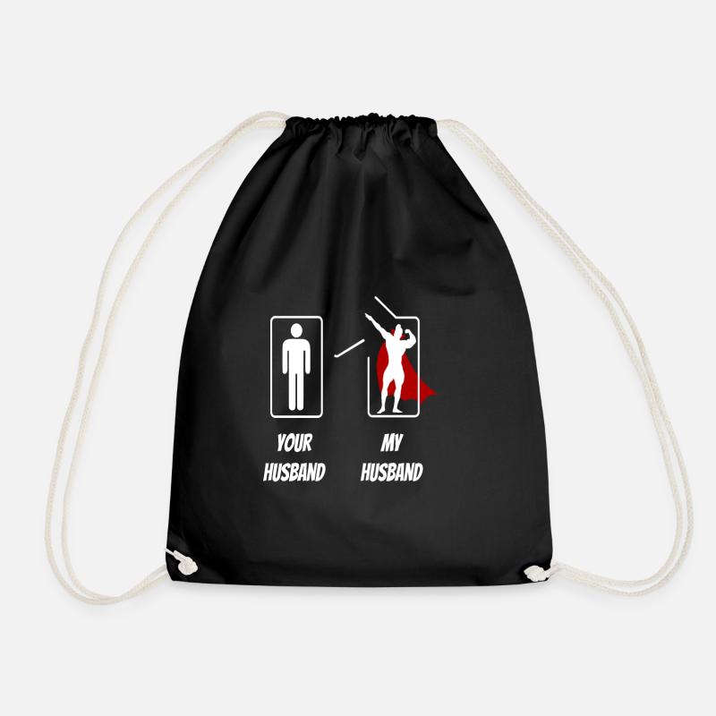 Your Husband My Husband - Drawstring Bag - black