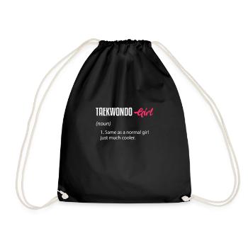 Taekwondo Girl Definition - Drawstring Bag - black - Front