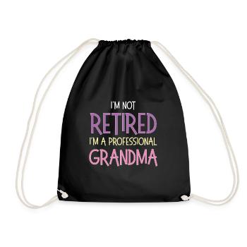 I'm Not Retired - Drawstring Bag - black - Front