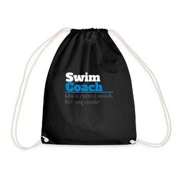 Swim Coach Definition Trainer Water Sport Teacher - Drawstring Bag - black - Front