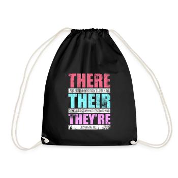 Là, ils sont professeur d’anglais Grammaire de l’humour - Sac de sport léger - noir - Devant