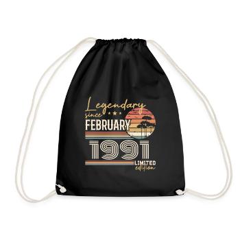 Février 1991 anniversaire 1991 légendes Février - Sac de sport léger - noir - Devant