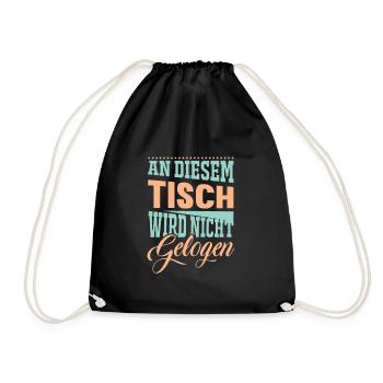 An diesem Tisch wird nicht gelogen - Turnbeutel - Schwarz - Vorne