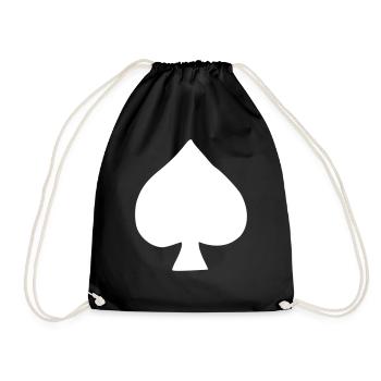 Emoji Poker Croquis de pique blanc - Sac de sport léger - noir - Devant
