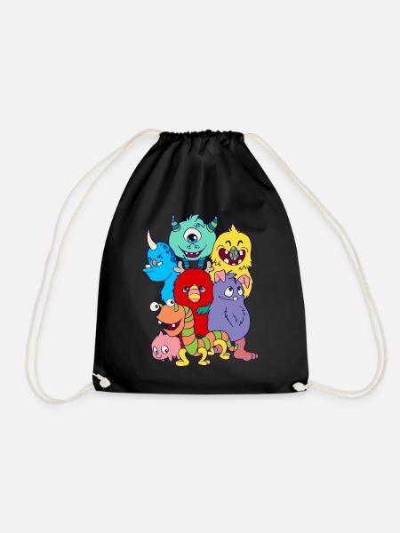 Geschenkidee Monster Design Geburtstag Halloween - Turnbeutel - Schwarz
