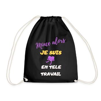 MINCE ALORS je suis en télétravail - Sac de sport léger - noir - Devant
