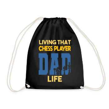 Living That Chess Player Dad Life Schach Papa - Drawstring Bag - black - Front