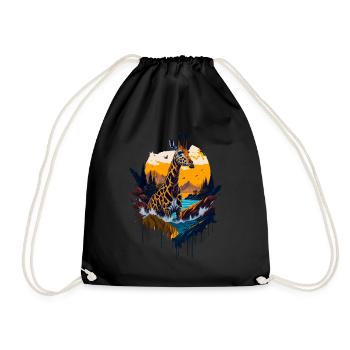 Belle girafe abstraite - Sac de sport léger - noir - Devant