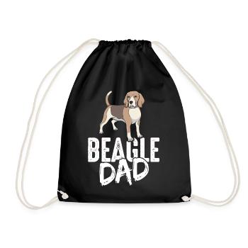 Beagle Dad Dog Dad Dad Dad Owner Fun Dogs - Drawstring Bag - black - Front