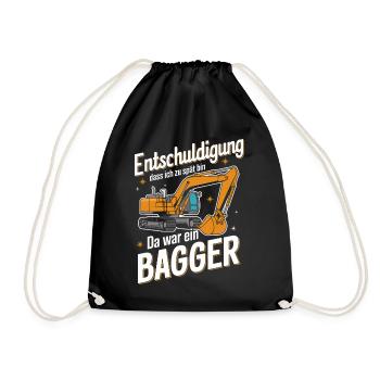 Excavator Driver Construction Worker Construction Site Construction Machine - Drawstring Bag - black - Front