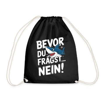 Hai Haifisch Haie Haifische - Turnbeutel - Schwarz - Vorne