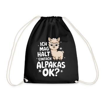 Alpaka Llama - Turnbeutel - Schwarz - Vorne
