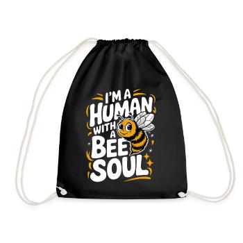 Honigbiene Imker Bienen Biene - Turnbeutel - Schwarz - Vorne