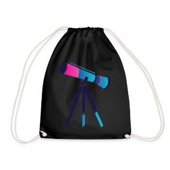 Conception de télescope plat et coloré - Sac de sport léger - noir - Devant
