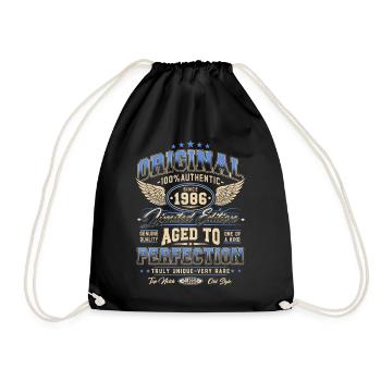 Original 1986 Vintage Born Cadeau d’anniversaire - Sac de sport léger - noir - Devant