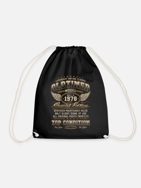 Oldtimer Baujahr 1978 Jahrgang Geburtstag Geschenk - Turnbeutel - Schwarz