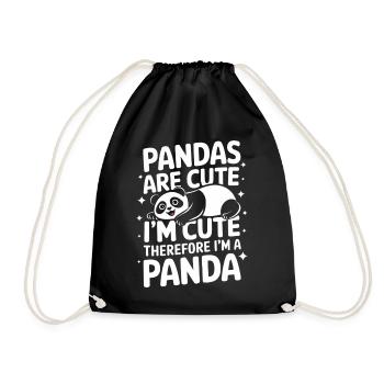 Panda Bear Panda Animal Pandas - Drawstring Bag - black - Front