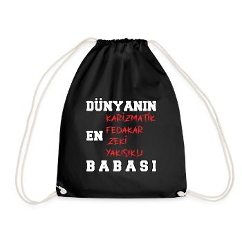 Dünyanin en iyi Babasi Türkischer Vater - Turnbeutel - Schwarz - Vorne