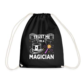 Trust Me I'm A Magician Funny Wizzard Magic Show - Drawstring Bag - black - Front