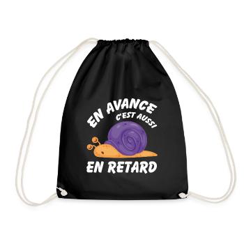 En avance c'est aussi en retard - Sac de sport léger - noir - Devant