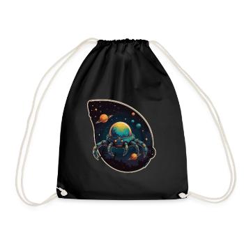 Vaisseau spatial crabe dans l’espace avec des planètes - Sac de sport léger - noir - Devant
