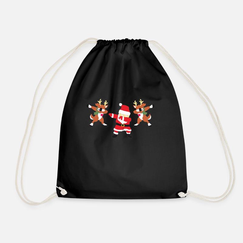 Santa Claus mit Rotwildabstrich - Turnbeutel - Schwarz