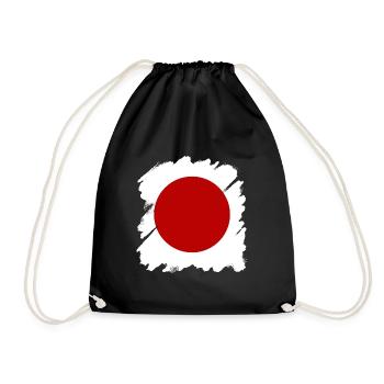 Japan Flag Used Look Nihon Japanese Flag - Drawstring Bag - black - Front