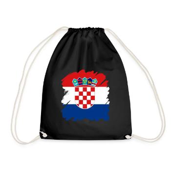 Drapeau de la Croatie Adriatique Zagreb Drapeau de la Croatie - Sac de sport léger - noir - Devant