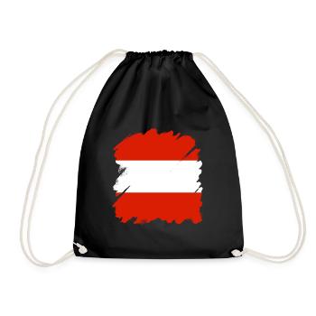 Austria Flag Austria Austrian Flag AT - Drawstring Bag - black - Front