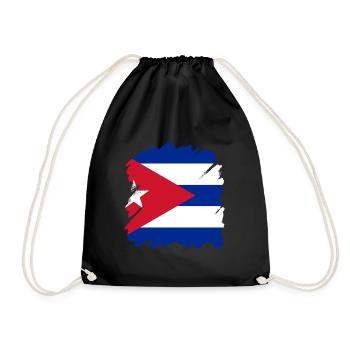 Kuba Flagge Karibik Urlaub Cuba Reise Havanna - Turnbeutel - Schwarz - Vorne