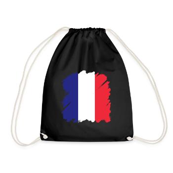 Drapeau de la France Look en détresse Drapeau français - Sac de sport léger - noir - Devant