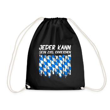 Bavaria Flag Used Look Bavarian Flag Vintage - Drawstring Bag - black - Front