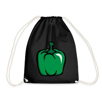 Green peppers green pepper paprica - Drawstring Bag - black - Front