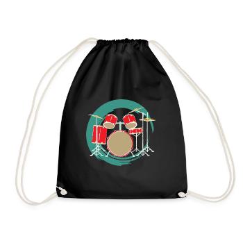 I love my drums - Drawstring Bag - black - Front