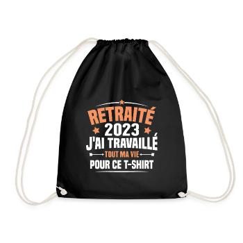 Retraité En 2023 / Humour Cadeau Retraité 2023 - Sac de sport léger - noir - Devant