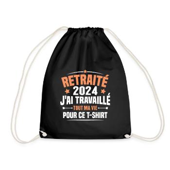 Retraité En 2024 / Humour Cadeau Retraité 2024 - Sac de sport léger - noir - Devant