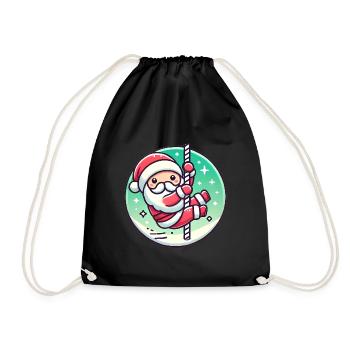 Lustiger Santa Pole Tanz Cartoon - Turnbeutel - Schwarz - Vorne