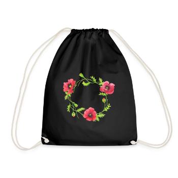 Les fleurs couronne de printemps de mariage pavot - Sac de sport léger - noir - Devant