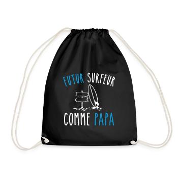 futur surfeur comme papa - Sac de sport léger - noir - Devant