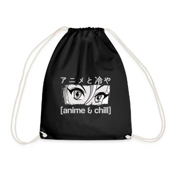 Anime & Chill Kanji - Drawstring Bag - black - Front