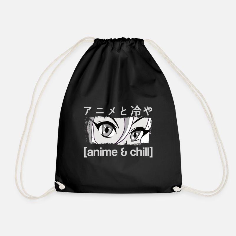 Anime & Chill Kanji - Turnbeutel - Schwarz