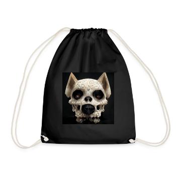Dog Skull Skull Skull - Drawstring Bag - black - Front