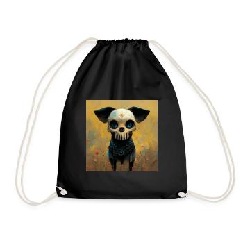 Dog Skull Skull Skull - Drawstring Bag - black - Front