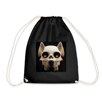 Dog Skull Skull Skull - Drawstring Bag - black - Front
