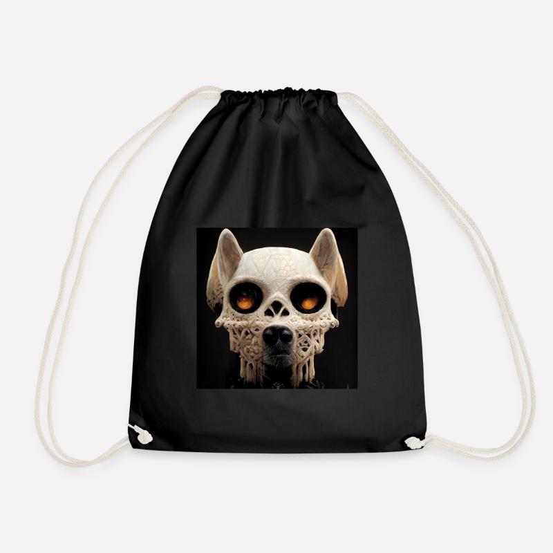 Hund Hündin Schädel Totenkopf Skull - Turnbeutel - Schwarz